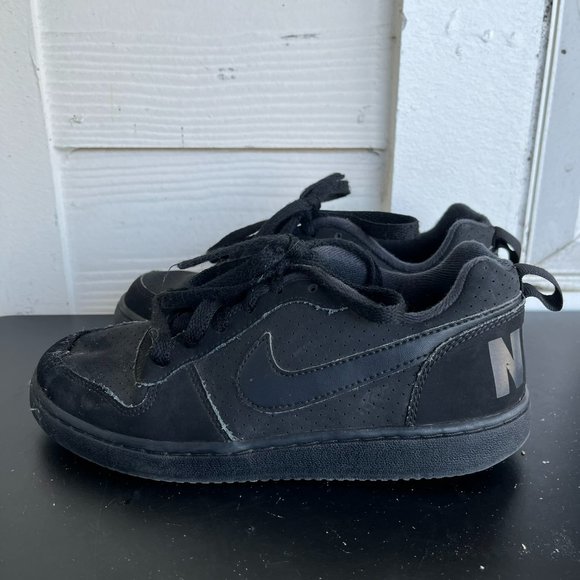 Nike Kids Court Borough Low 2 Grade School Black Shoes Sneakers Size 3.5 - Picture 6 of 12